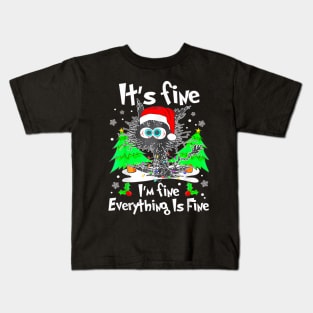 Its Fine Im Fine Everything Is Fine Christmas Kids T-Shirt